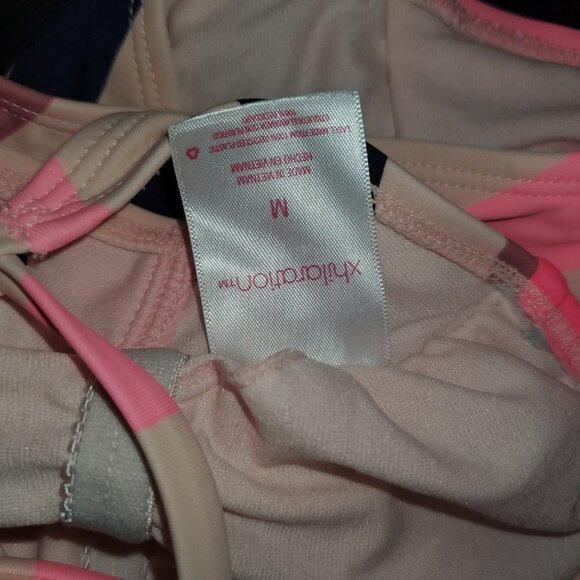 Xhilaration | Pink Striped One Piece Swimsuit Med - Picture 6 of 7